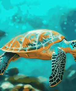 Blue Ocean Turtle Diamond Painting