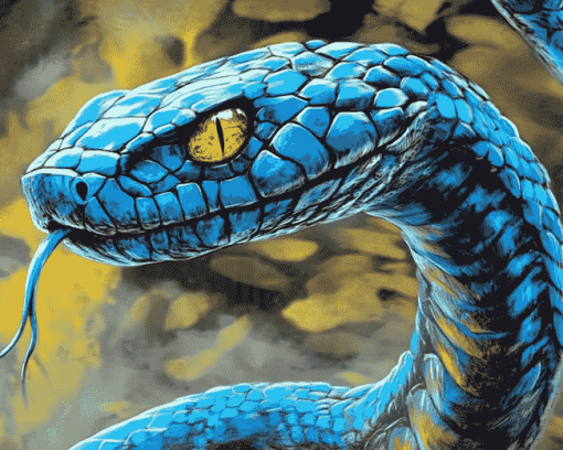 Blue Reptile Diamond Painting