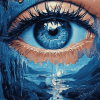 Blue Sad Eye Diamond Painting