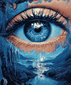 Blue Sad Eye Diamond Painting