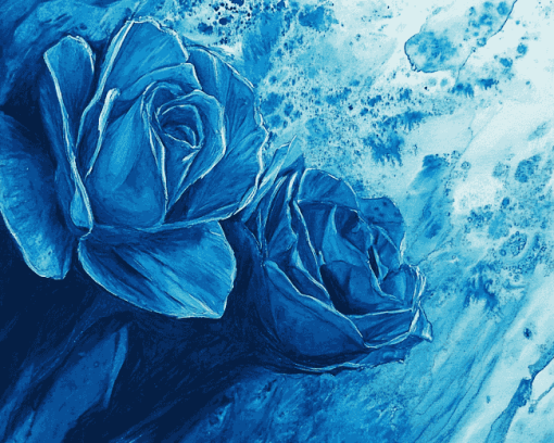 Blue Watercolor Masterpiece Diamond Painting