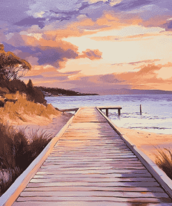 Boardwalk Sunset Over Tasmania Diamond Painting