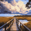 Boardwalk Through Scenic Marshlands Diamond Painting