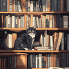 Bookshelf Cat Diamond Painting