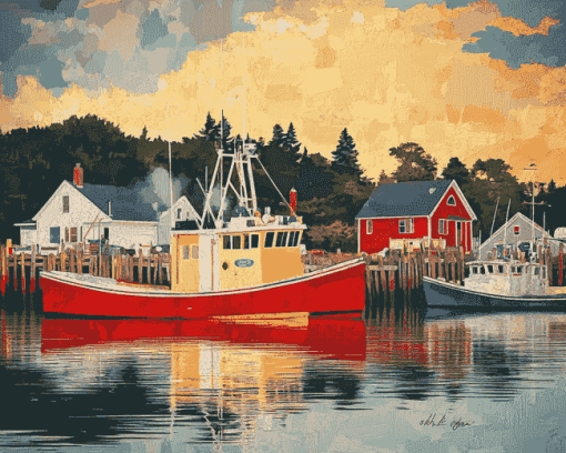 Boothbay Harbor Scenic Diamond Painting