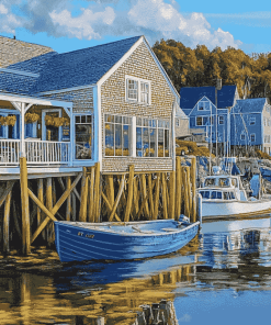 Boothbay Harbor Scenic View Diamond Painting