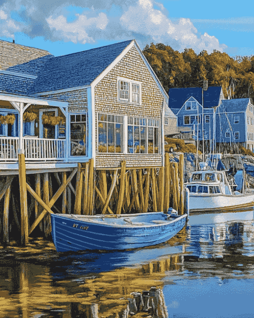 Boothbay Harbor Scenic View Diamond Painting