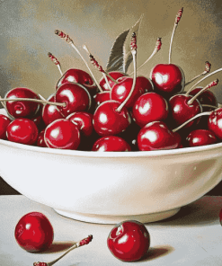 Bountiful Cherry Bowl Diamond Painting