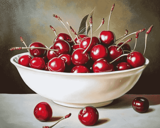 Bountiful Cherry Bowl Diamond Painting