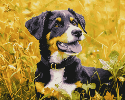 Boxer and Border Collie Puppies Diamond Painting