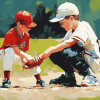 Boys Playing Baseball Diamond Painting