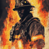 Brave Firefighter Man Diamond Painting