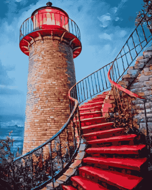 Brick Lighthouse Wonders Diamond Painting