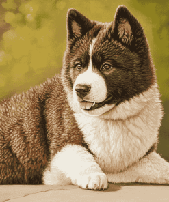 Brown Akita Puppy Diamond Painting