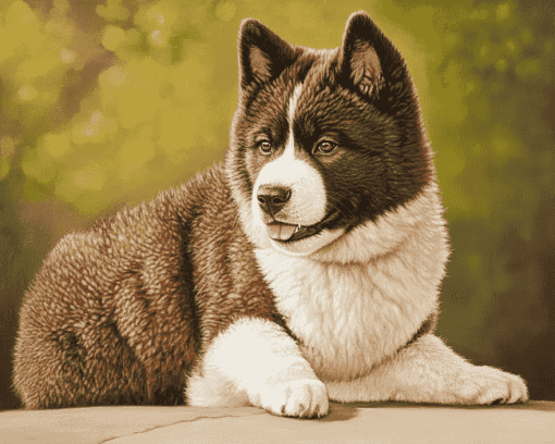 Brown Akita Puppy Diamond Painting