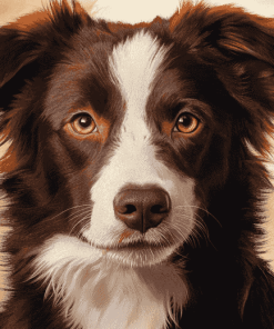 Brown Border Collie Puppy Diamond Painting