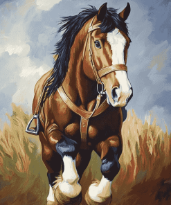 Brown Clydesdale Horse Diamond Painting