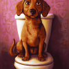 Brown Dog Cartoon Diamond Painting