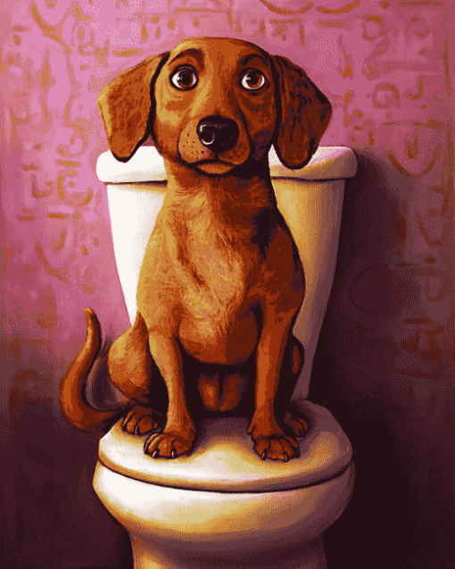 Brown Dog Cartoon Diamond Painting