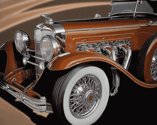 Brown Duesenberg Car Diamond Painting