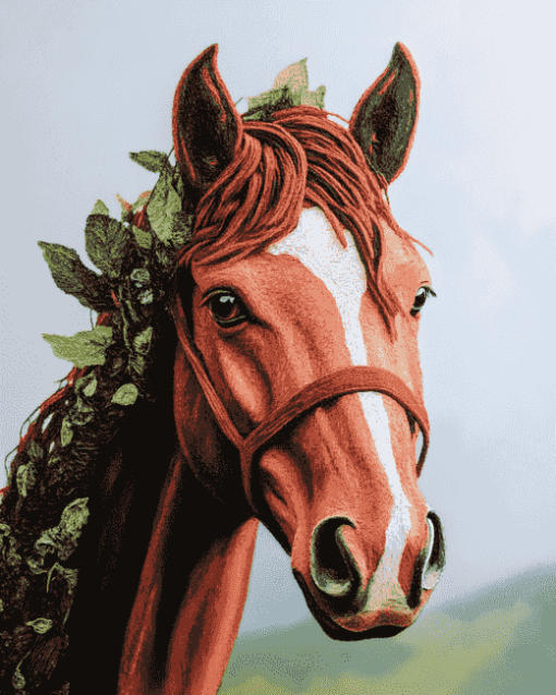 Brown Horse Portrait Diamond Painting