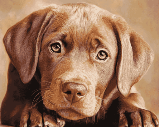 Brown Labrador Puppy Diamond Painting