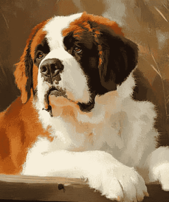 Brown St Bernard Puppy Diamond Painting