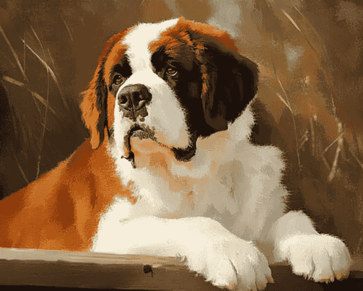 Brown St Bernard Puppy Diamond Painting