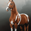 Brown White Horse Diamond Painting