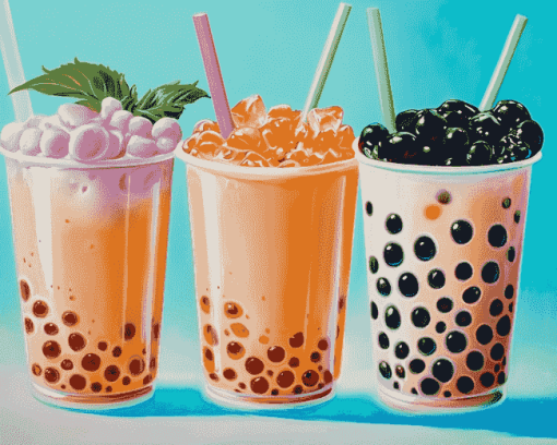 Bubble Tea Inspired Diamond Painting