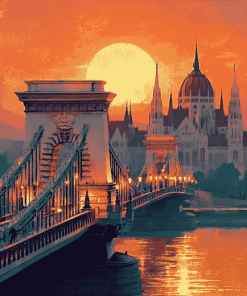 Budapest Iconic Bridge Diamond Painting