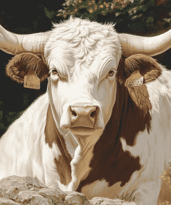 Bull with Horns Diamond Painting