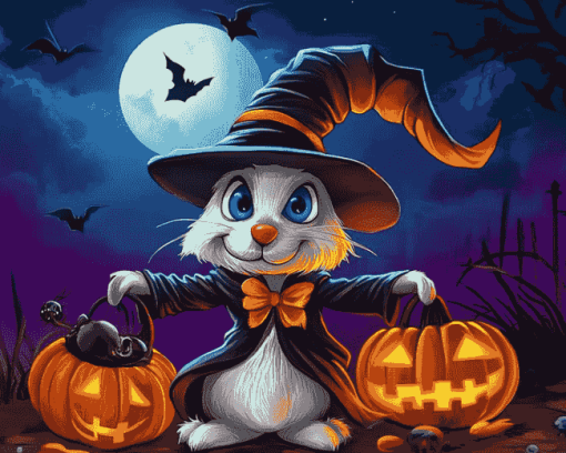 Bunny Cartoon Halloween Diamond Painting