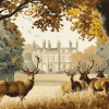 Bushy Park Deer Landscape Diamond Painting