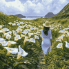 Calla Lily Woman Landscape Diamond Painting