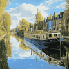 Canal Barge Scenic Diamond Painting