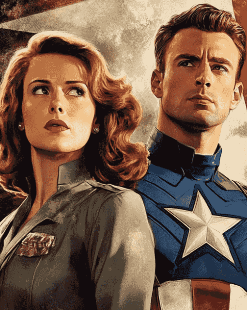 Captain America and Peggy Carter Diamond Painting