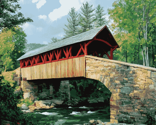 Carroll Bridge Autumn View Diamond Painting