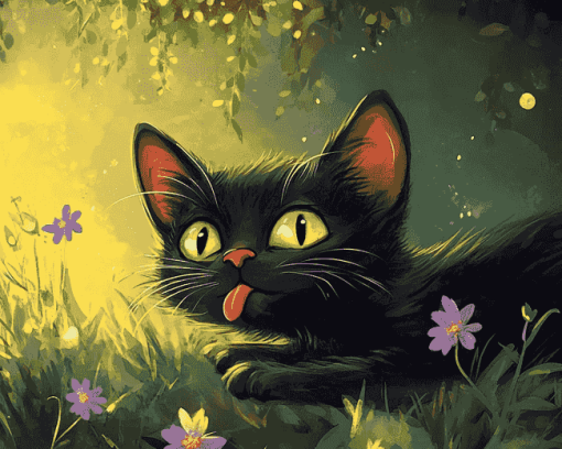 Cartoon Black Cats Diamond Painting