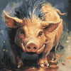 Cartoon Boar Pig Diamond Painting