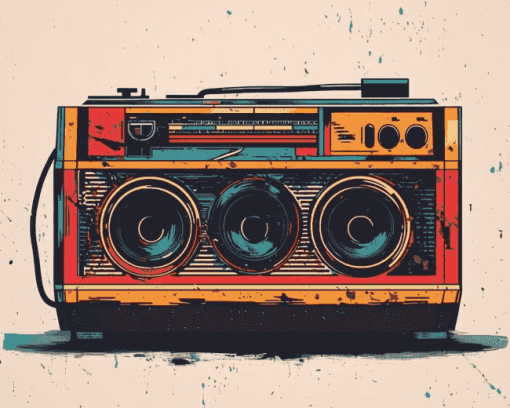 Cartoon Boom Box Diamond Painting