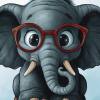 Cartoon Elephant Glasses Diamond Painting