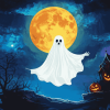 Cartoon Halloween Ghost Diamond Painting