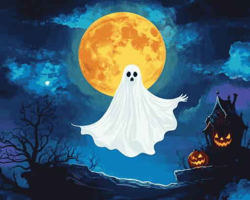 Cartoon Halloween Ghost Diamond Painting