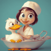 Cartoon Nurse with Duck Diamond Painting