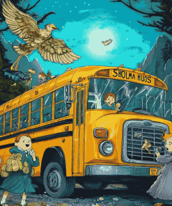 Cartoon School Bus Journey Diamond Painting