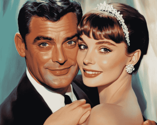 Cary Grant Audrey Hepburn Vintage Diamond Painting