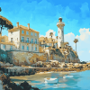 Cascais Seaside Views Diamond Painting