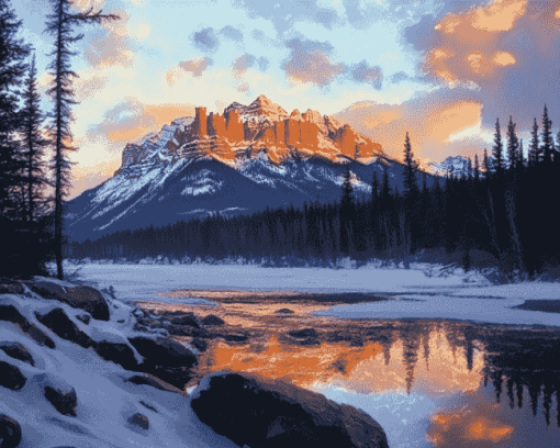 Castle Mountain Views Diamond Painting