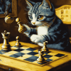 Cat Chess Masterpiece Diamond Painting